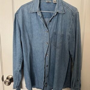 Vintage Lee Classic Denim Button-Up Shirt